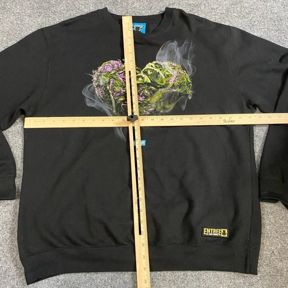 Entree Mens Sweatshirt L Black Bud Heart Pot Weed USA Made - Picture 3 of 9